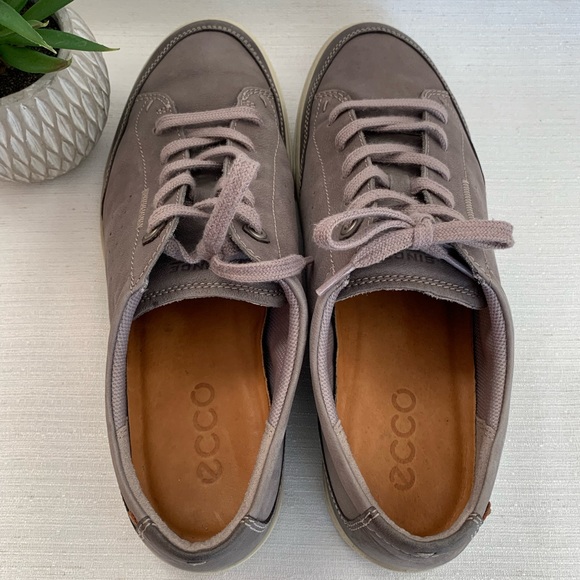ECCO Soft Gray Leather Classic Long Lace Sneakers Men’s EU46 US12.5 - Picture 9 of 15